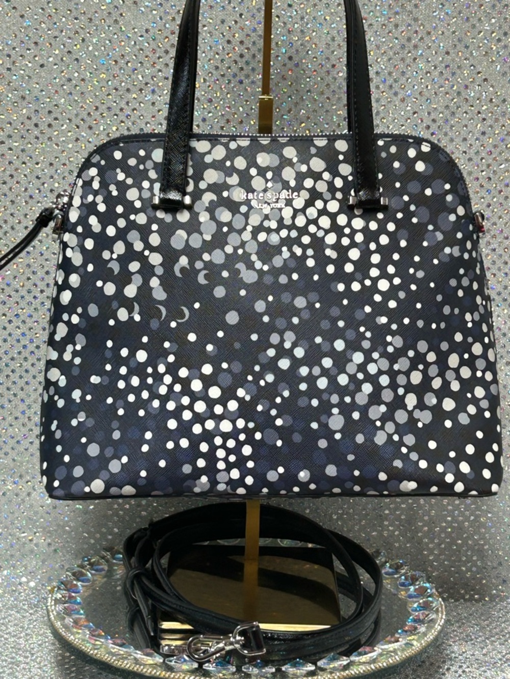 kate spade Black and White Dot Dome Satchel
